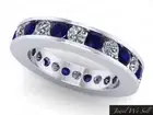 Classic Channel Set 2.50ct Sapphire Diamond Eternity Ring 18k White Gold G SI1