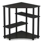 Furinno Turn-N-Tube Wood Space Saving Corner Desk with Shelves in Espresso/Black