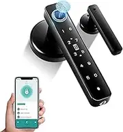 oolong Smart Door Lock,Fingerprint Door Lock, 5 in 1 Smart Door Knob with APP/Fingerprint/IC Cards/Password/Backup Keys, Fingerprint Door Knob with Keypad for Bedroom, Office, Apartment