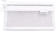 Double-Layer Transparent Mesh Pencil Bag - Clear Zipper Pouch for Storage and Organization - White