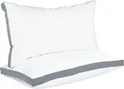 Utopia Bedding Bed Pillows for Sleeping, King Size, Set of 2, Cooling Hotel Quality, Gusseted Pillow for Back, Stomach or Side Sleepers (Grey)