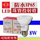 旭光【奇亮科技】含稅 防水IP65 8W LED燈泡 珠寶投射燈 投射燈 室外 防水燈泡 黃光白光 E27 全電壓