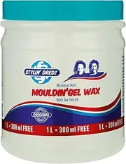Stylin' Dredz Moulding Strong Maximum Hold Gel Wax with Tea Tree Oil Hair Care for Dreadlocks 1300 ml