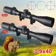 Hunting Scope Red/Green Dot Sight 3-9x Zoom 40mm Optics with 11/20mm Rail