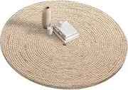 Fitted Tablecloth,Round Tablecloth, 47 Inch 3D Rattan Pattern Fitted Tablecloth with Elastic Edge, Waterproof Stain-Resistant Washable Tablecloth for Kitchen Garden