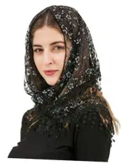 Triangle Lace Veil Mantilla Cathedral Head Covering Chapel Veil for Mass