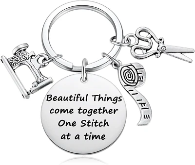 Quilting Keychain Gifts for Quilter, Sewing Appreciation Gift for Seamstress, Th