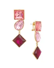 Carolina Herrera CZ Multi-Shape Crystal Drop Earrings