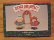 New Hallmark Merry Miniatures BASHFUL MISTLETOE boy girl Christmas winter