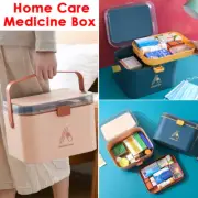 2 Tier Medicine Storage Box Home Care First Aid Box Portable Emergency Organizer