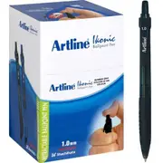 Artline Ikonic 8410 Grip Retractable Ballpoint Pen Medium (Black) [Pack 50]