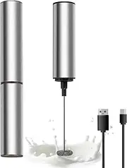 Rechargeable Milk Frother Handheld, Powerful Coffee Frother Handheld with USB Milk Foam Maker for Coffee Latte, Cappuccino, Mocha, Macchiato, Frappe
