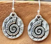 Beautiful Silver SeaShell Dangle Earrings. Beach. Ocean. Coast.