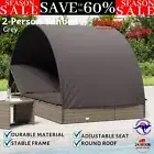 2-Person Sunbed Sun Lounge Outdoor Furniture Daybed Grey Poly Rattan vidaXL NEW