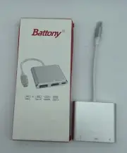 Battony USB C Multiport AV Adapter with 4K HDMI Output USB 3.0 Port & USB-C/F