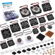 GeeekPi Heatsink Kit for Raspberry Pi 4 With PWM Speed Control Cooler for Pi 3 B+, 3 B, 2, B+, Zero/Zero W, Jetson Nano, and RockPi