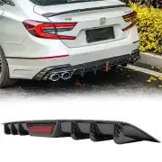 Carbon Fiber Look Car Rear Lower Bumper Wing Diffuser Canards For Honda Accord
