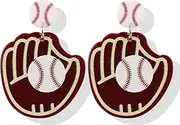 Baseball Earrings Baseball Gloves Earrins for Women Baseball Stud Earrings Acrylic Ball Earrings for Boys Sports Jewelry Gifts for Sports Lovers