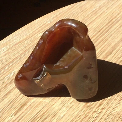 Polished Natural Agate Geode Rock Free Standing Display Stone Nice Brown Crystal