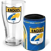 AFL West Coast Eagles Heritage Pint Glass and Can Cooler