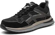 [SDEQA] Mens Safety Trainers Lightweight Steel Toe Cap Work Shoes Breathable Anti -Piercing Industrial Construction Sneakers