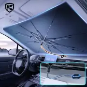 Car Front Windshield Pull Ring Retractable Sunshade for Windshield Heat UV Protection Foldable Summer Protection Car Sea