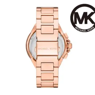 【Michael Kors 官方直營】Camille 獨特亮眼三眼計時女錶 玫瑰金不鏽鋼鍊帶 手錶 43MM MK7271