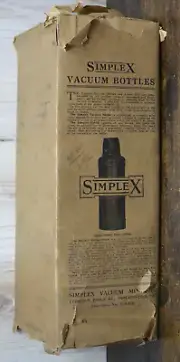 ANTIQUE Simplex Vacuum Bottle for THERMOS - Rare Early 1900's New Old Stock