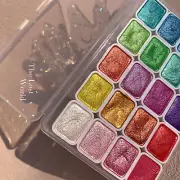 20 Colors Glitter Metallic Pearl Solid Water Color Paint Set Macaroon Watercolor