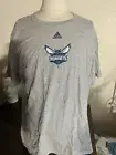 NBA Charlotte Hornets Basketball Short Sleeve Shirt adidas Gray Size XL