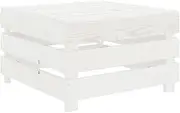 Patio Side Table, Weather Resistant Outdoor End Table Coffee Table for Garden Porch Balcony Yard Lawn, 60 x 60 x 36,5 cm White Wood