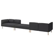 LILLEHEM 6-seat modular sofa, Gunnared/dark grey wood