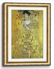 Gustav Klimt Portrait of Adele Bloch-Bauer Hand Made Ornate Framed 3D Printed