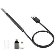 Visual Ear Cleaner Ear Stick Endoscope Earpick Camera Otoscope with 6 LED Lights -Black
