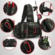 Fishing Tackle Backpack Lure Box Gear Storage Shoulder Bag Fanny Pack Men Fly