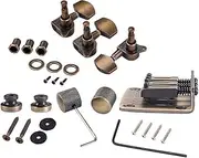 Alnicov Combo Kits Bronze Saddle Bridge Tuning Pegs Control Knobs Strap Locks Wrenches Screws Washers for 3 String Cigar Box Guitar