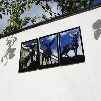 SunCatcher Garden Mirror Set 3 Stags