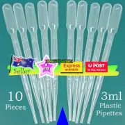 3ml Pipettes Graduated Droppers 10x Plastic Pipette LDPE Lab Liquid Craft DIY