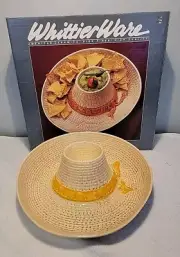 VINTAGE WHITTIER WARE POTTERY SOMBRERO COWBOY HAT CHIP DIP SALSA SERVING BOWL