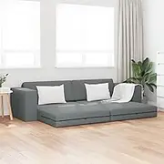 Floor Sofa Bed, Dark Grey Fabric Couch for Living Room, Versatile Sleeper Sectional Seat, Comfortable Apartment Furniture