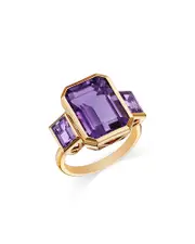Bloomingdale's Fine Collection Amethyst & Pink Amethyst Emerald Cut Statement Ring in 14K Yellow Gold