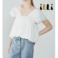 在飛比找momo購物網優惠-【illi】典雅造型泡泡無袖上衣 造型襯衫