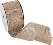 Morex Ribbon Burlap Wired Ribbon, 2-1/2-Inch by 10-Yard Spool, Natural