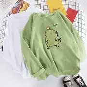 Long-Sleeve Dinosaur Print T-Shirt White - M