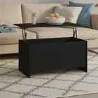 Wooden Coffee Table Black 102x55.5x52.5cm Modern Sofa Lounge Side Lamp Storage