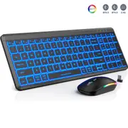 GGP Ultra Thin Wireless Backlit Keyboard & Mouse Combo Rechargeable, Multi Device Bluetooth For Mac, Windows, Ios