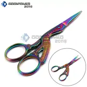 Embroidery Scissors, Stork Tailor Stitch Scissors, Rainbow Scissors, Multi-Color