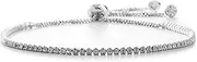 [Devin Rose] Adjustable Bolo Style Tennis Bracelet Women Made 2mm Swarovski Crystals