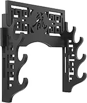 AIWFL 4 Tier Sword Holder Wall Mount Katana Samurai Sword Display Rack Swords Hanger for Wakizashi, Flute and Fishing Rods