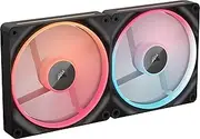 CORSAIR iCUE Link LX140-R RGB 140mm PWM Reverse Fans – Dual Fan Kit – Low-Noise, CORSAIR Magnetic Dome Bearing, Dual Light Loops, CORSAIR QuikTurn™ Screws, Zero RPM Mode – Black